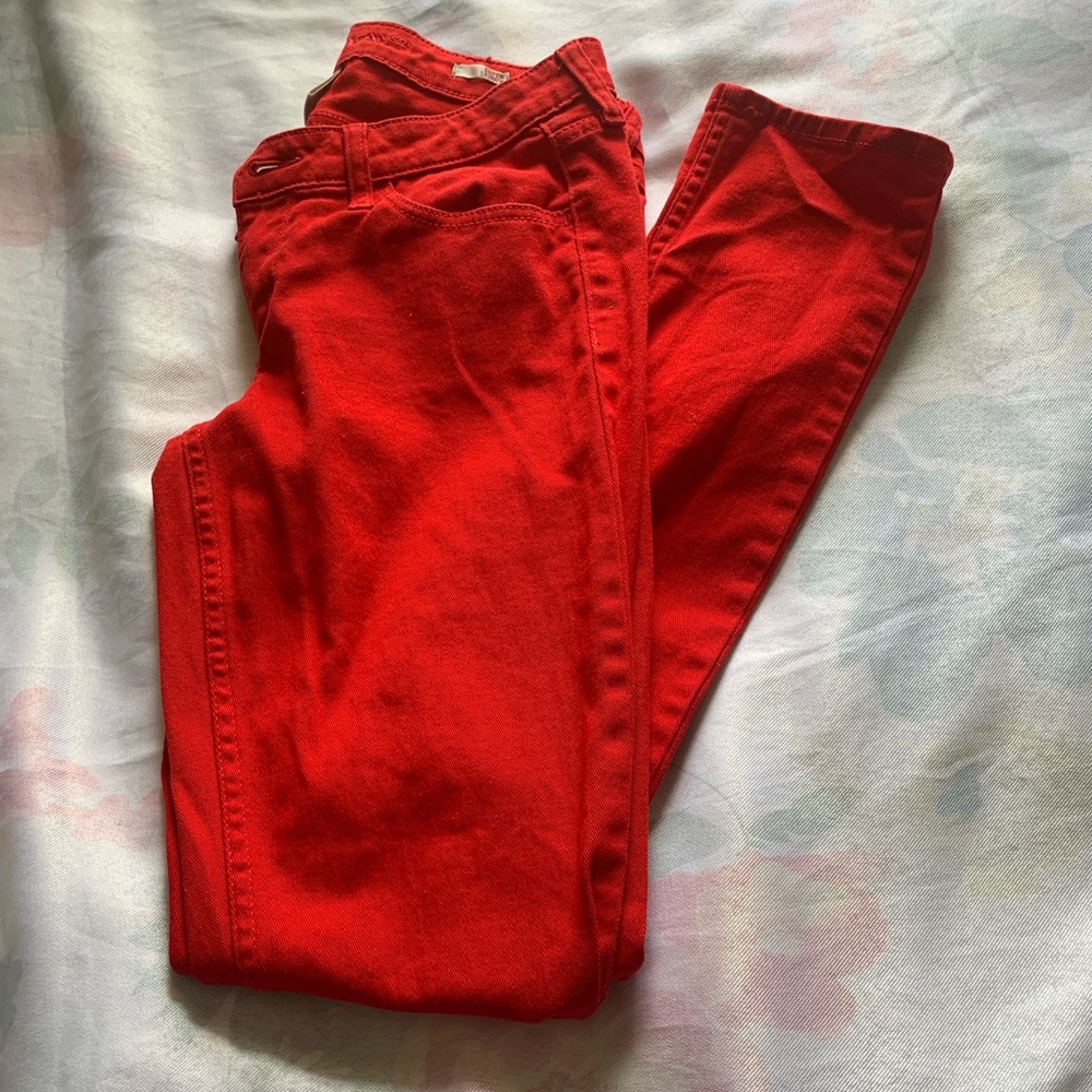 Women’s red jeans